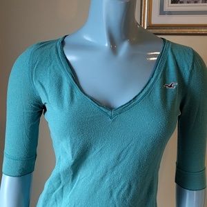 5x$25! Teal Hollister Layering Tee